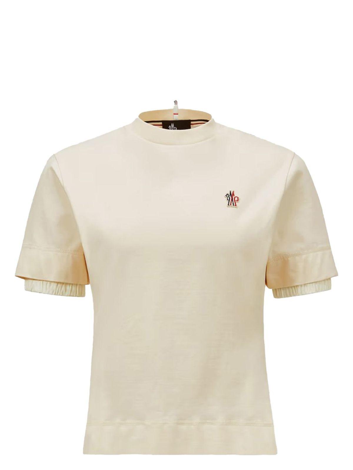 Moncler Grenoble Women's Cotton Clothing T-Shirt in White