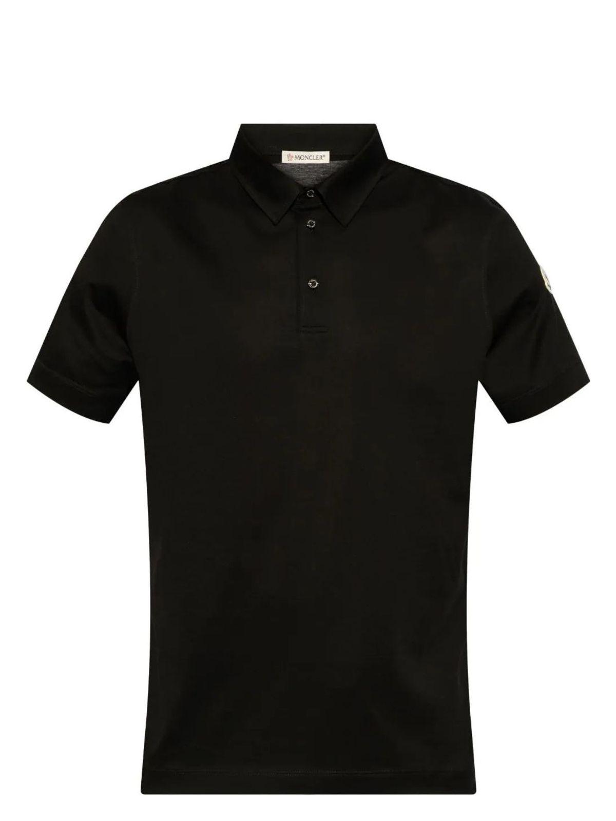 Moncler Men's Ss Polo T-Shirt in Black