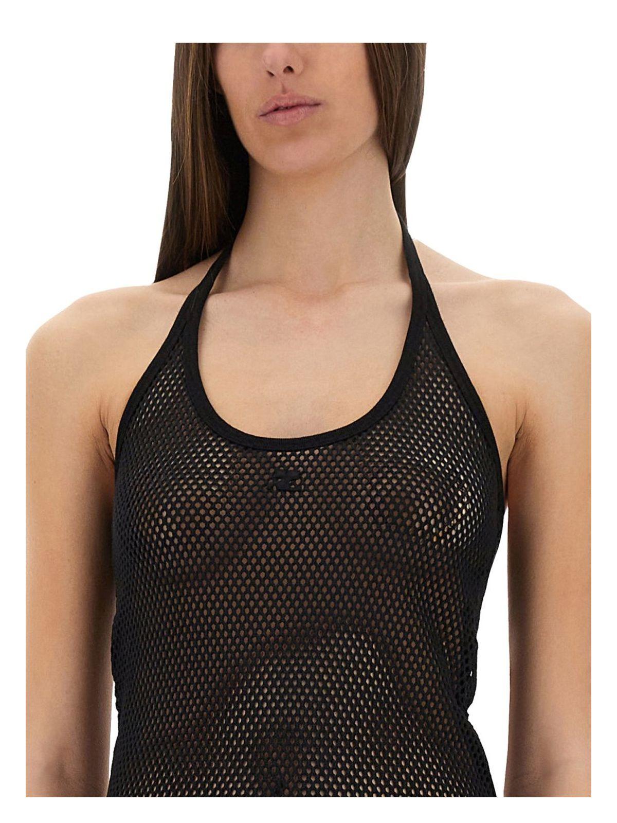 Courrèges Women's Cotton Long Tank Dress in Black