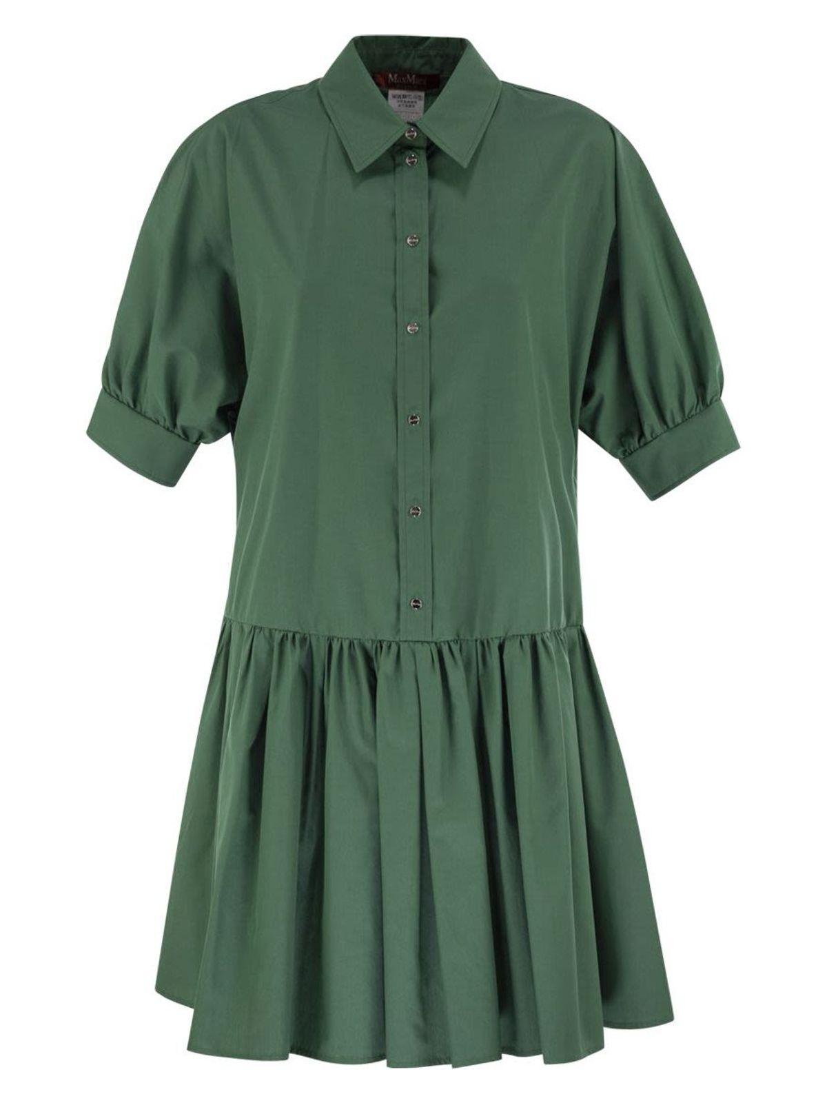 Max Mara Women's Caronte - Poplin Chemisier Dress in Green