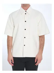 Bottega Veneta Men's Leather Shirt in White