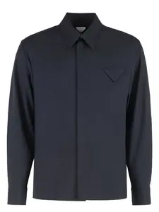 Bottega Veneta Men's Wool Shirt in Blue