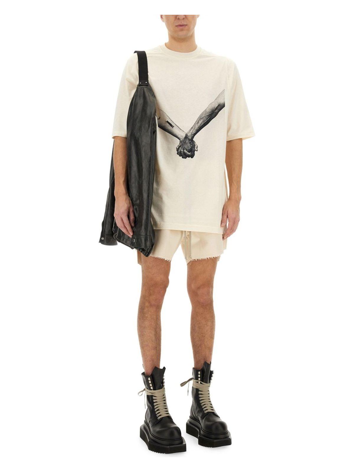 Rick Owens Men's Oversized Ivory Cotton T-Shirt
