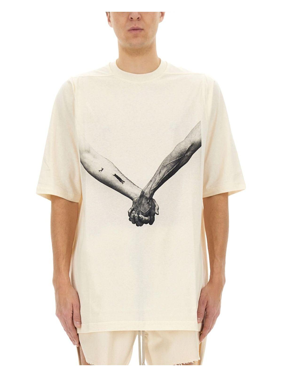 Rick Owens Men's Oversized Ivory Cotton T-Shirt