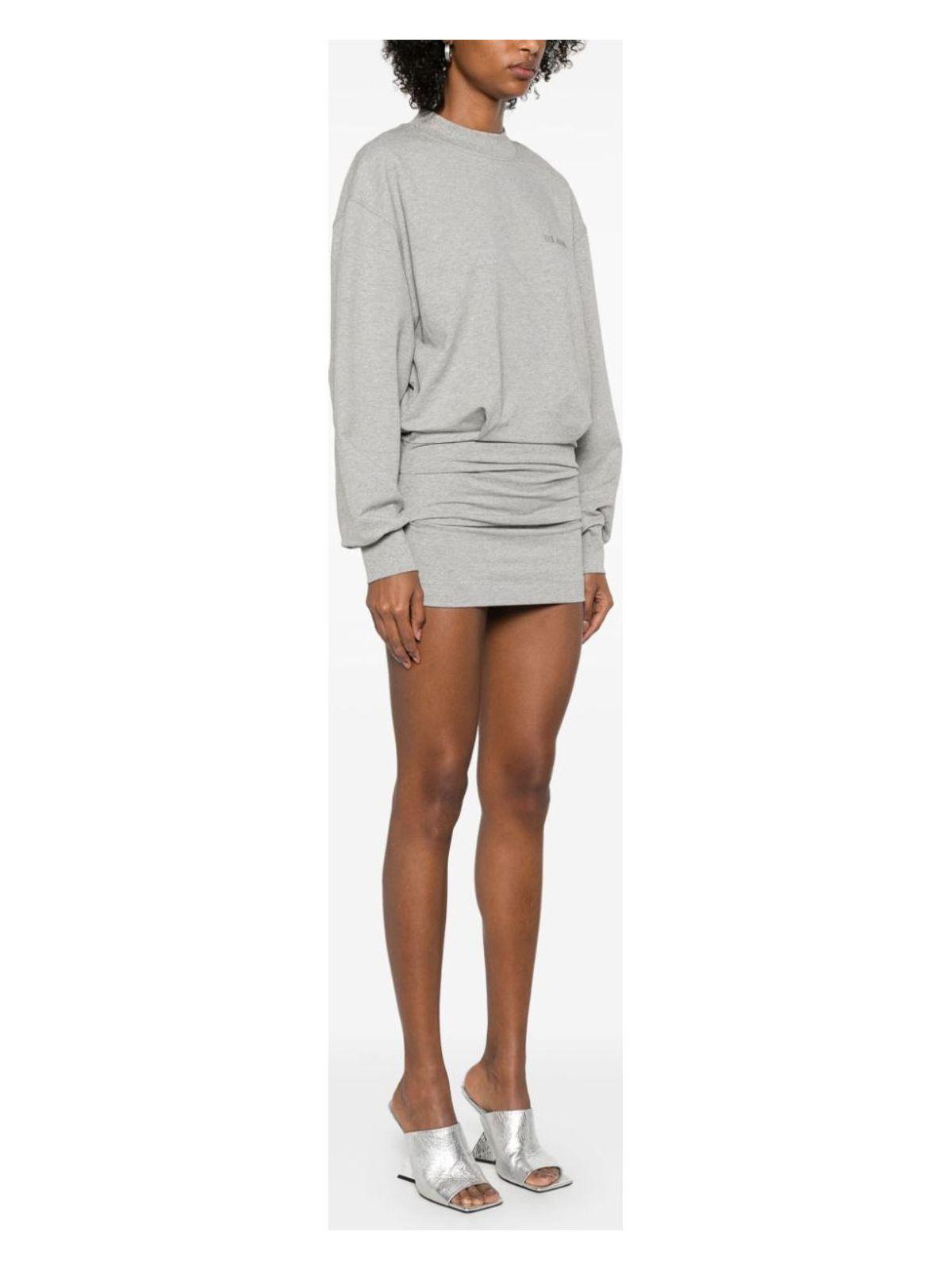 The Attico Cotton Blend Elegant Mini Dress in Grey