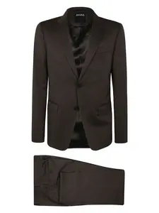 Zegna Men's Pure Wool Suit in Brown