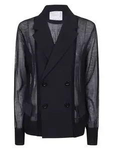 Sacai Women's Suiting X Knit Jacket in Black