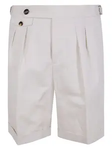 Brunello Cucinelli Men's Classic Bermuda Trousers Shorts in White