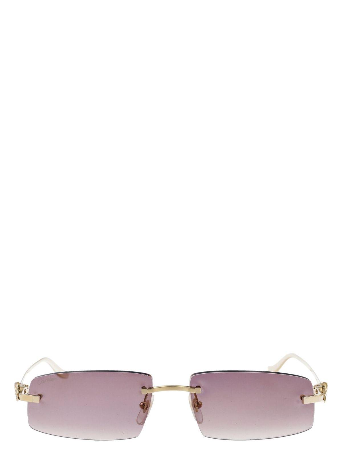 Cartier Gold Metal Sunglasses in Gold Gold Violet