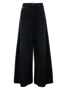 Prada Women's Denim Wide-Leg Jeans in Black