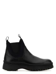 Prada Women's Leather Ankle Boots in Black