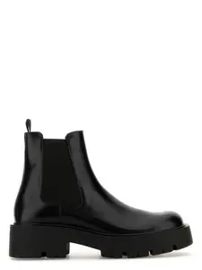 Prada Women's Leather Ankle Boots in Black