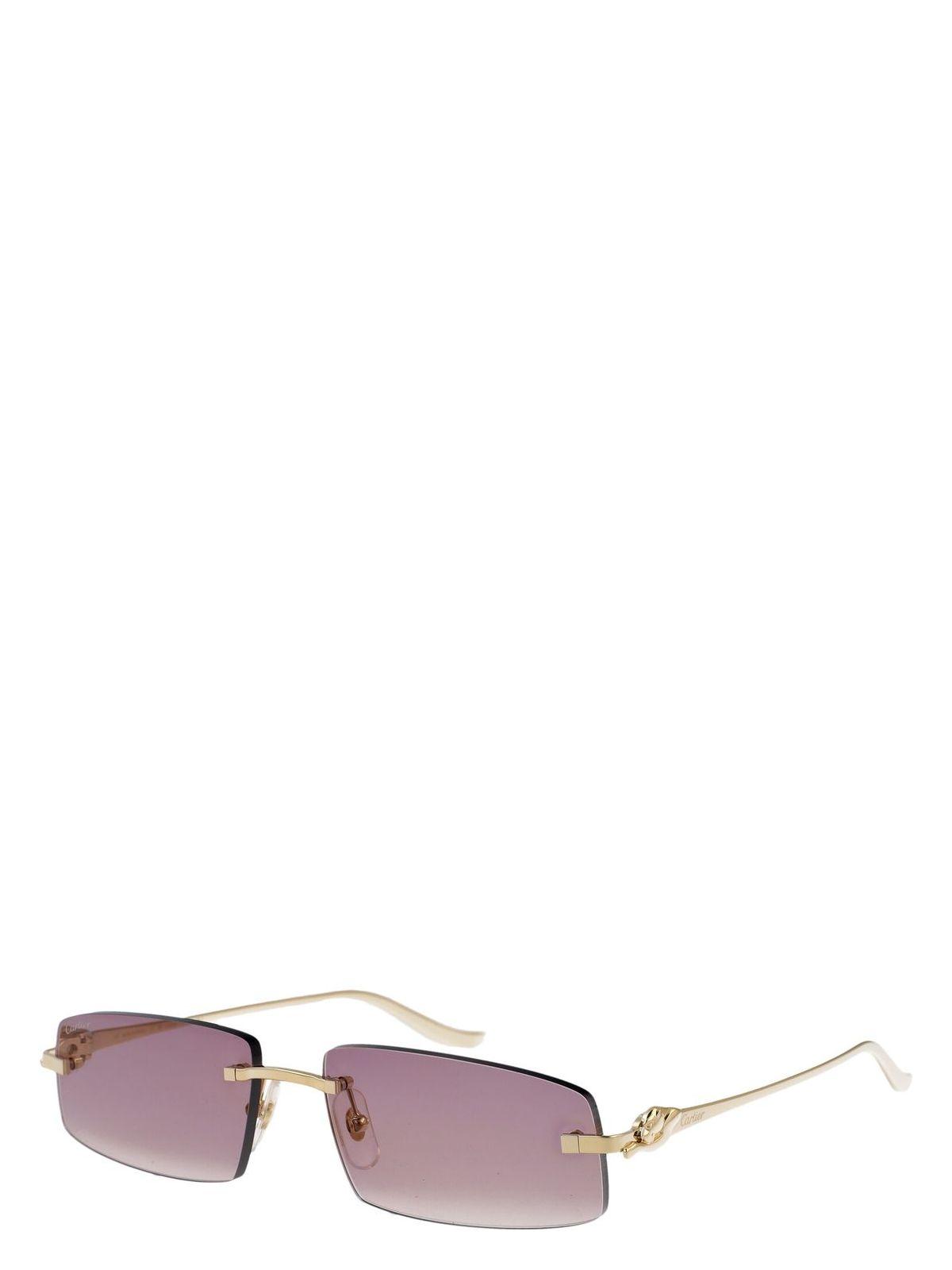 Cartier Gold Metal Sunglasses in Gold Gold Violet