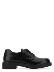 Prada Black Leather Lace-up Shoes
