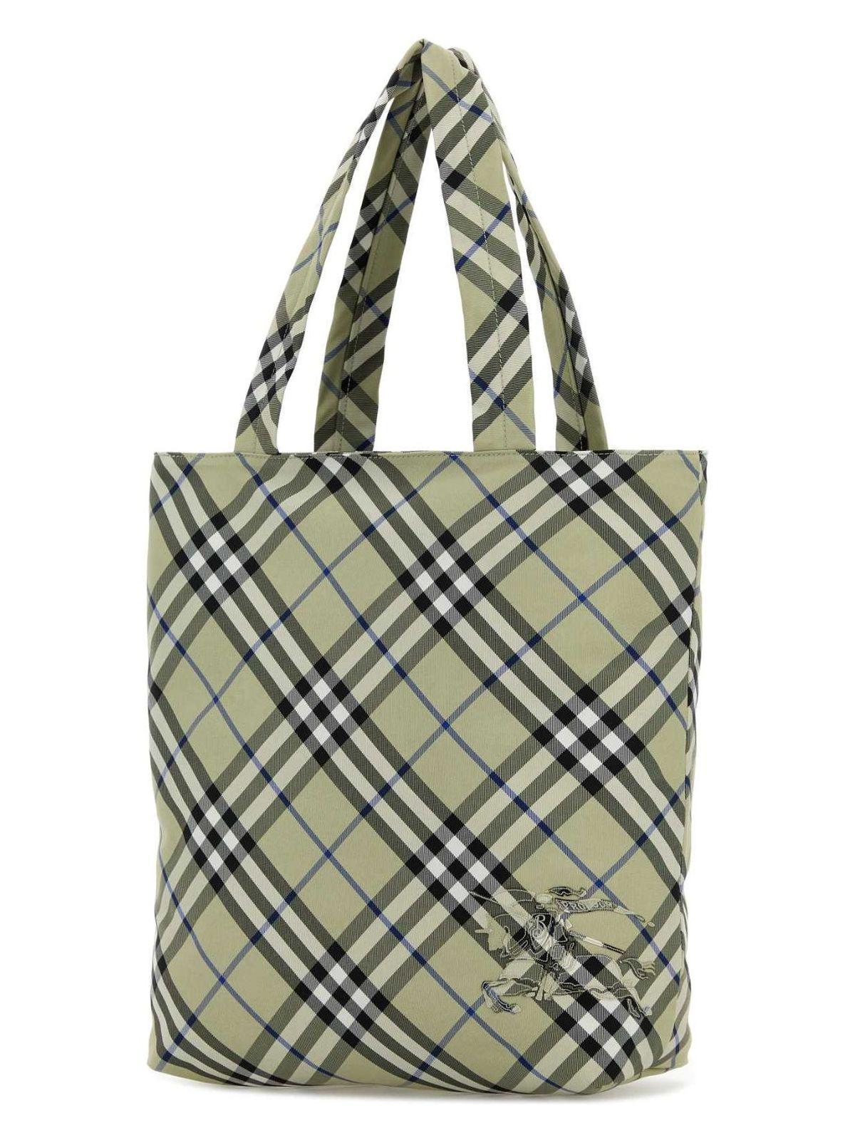 Burberry Women's Embroidered Canvas Check Shopping Bag