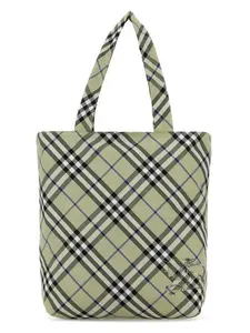 Burberry Women's Embroidered Canvas Check Shopping Bag