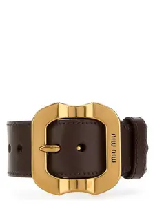 Miu Miu Women's Leather Bracelet in Brown