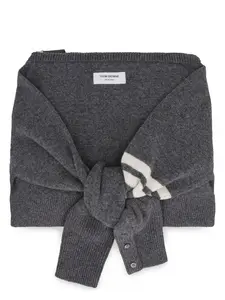 Thom Browne Melange Wool Clutch in Grey