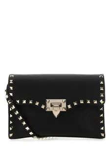 Valentino Garavani Leather Rockstud Crossbody Bag in Black