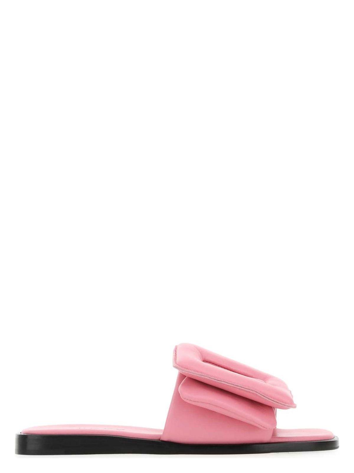 BOYY Pink Leather Puffy Slippers