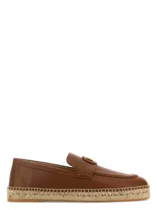 Valentino Garavani Caramel Leather Vlogo Espadrilles Sandal
