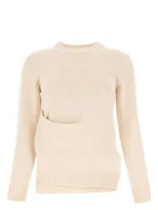 Jil Sander Women's Ivory Cotton Blend Sweater