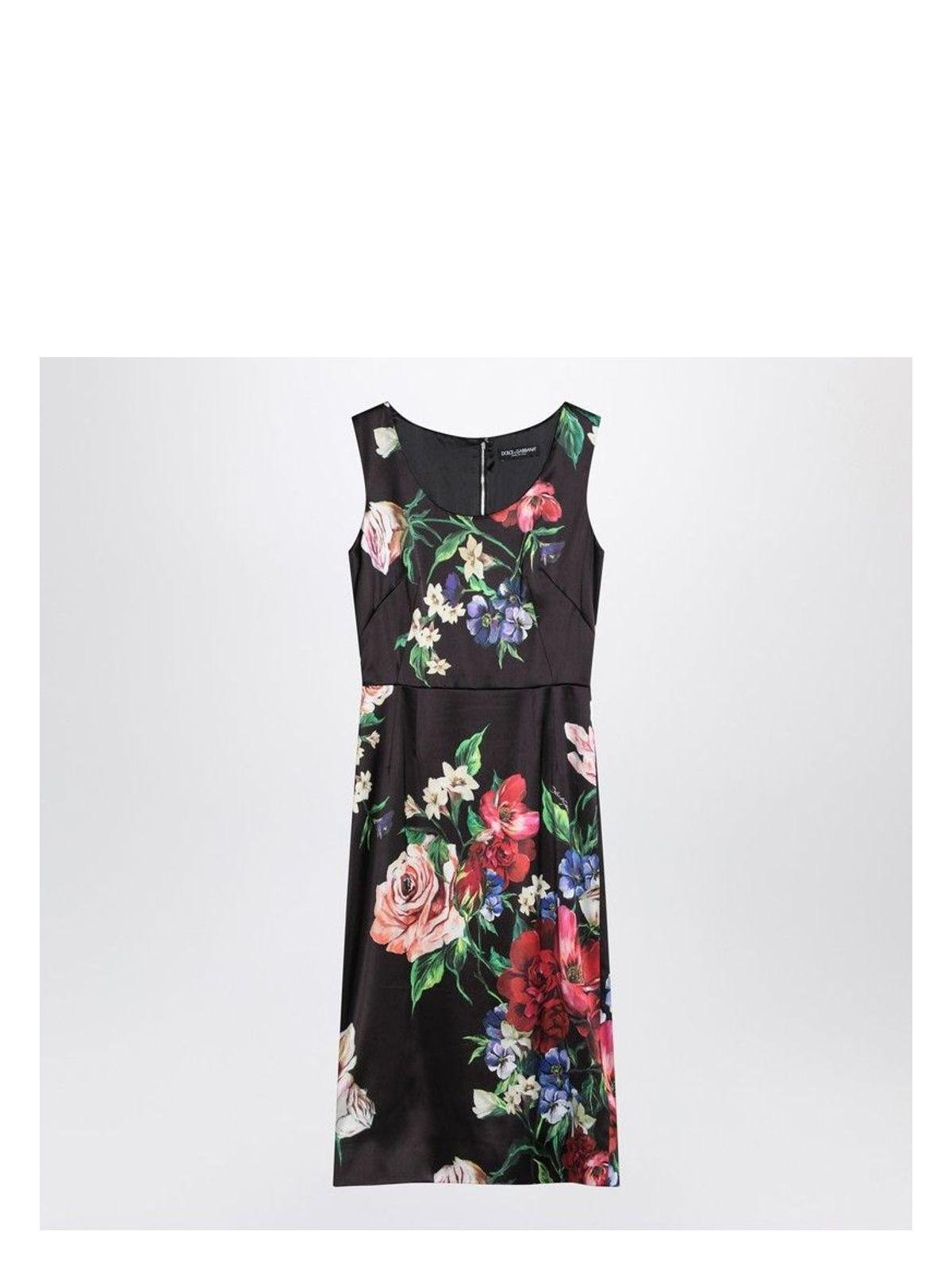 Dolce & Gabbana Printed Stretch Satin Dress