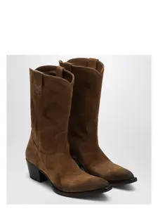 Prada Women's Tobacco Colored Suede Ankle Boots