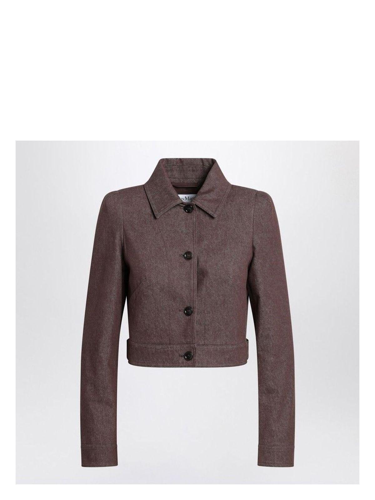 Max Mara Women's Cropped Denim-Effect Jacket in Brown