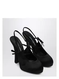 Dolce & Gabbana Women's High Satin Slingback Pumps and Satin Pumps in Black
