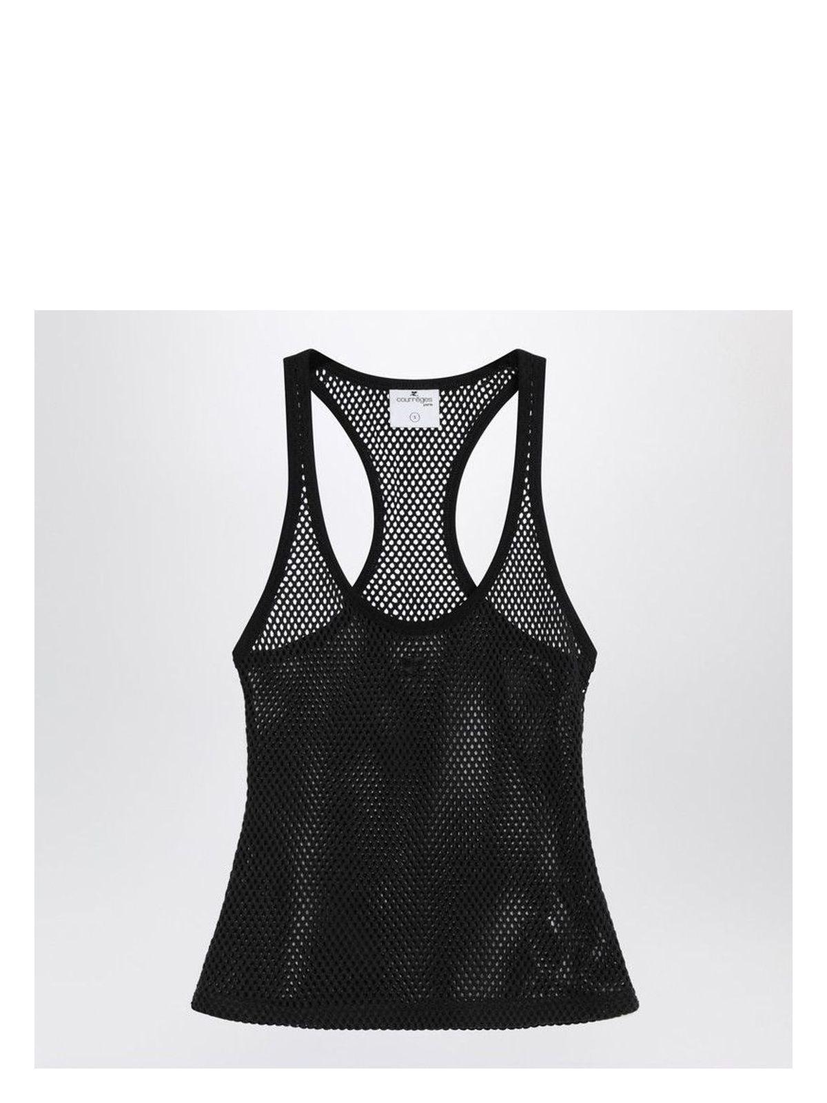 Courrèges Courrèges Women's Mesh Tank Top in Cotton in Black