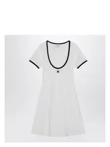 Courrèges Courrèges Women's Black/White Mini Dress In Cotton