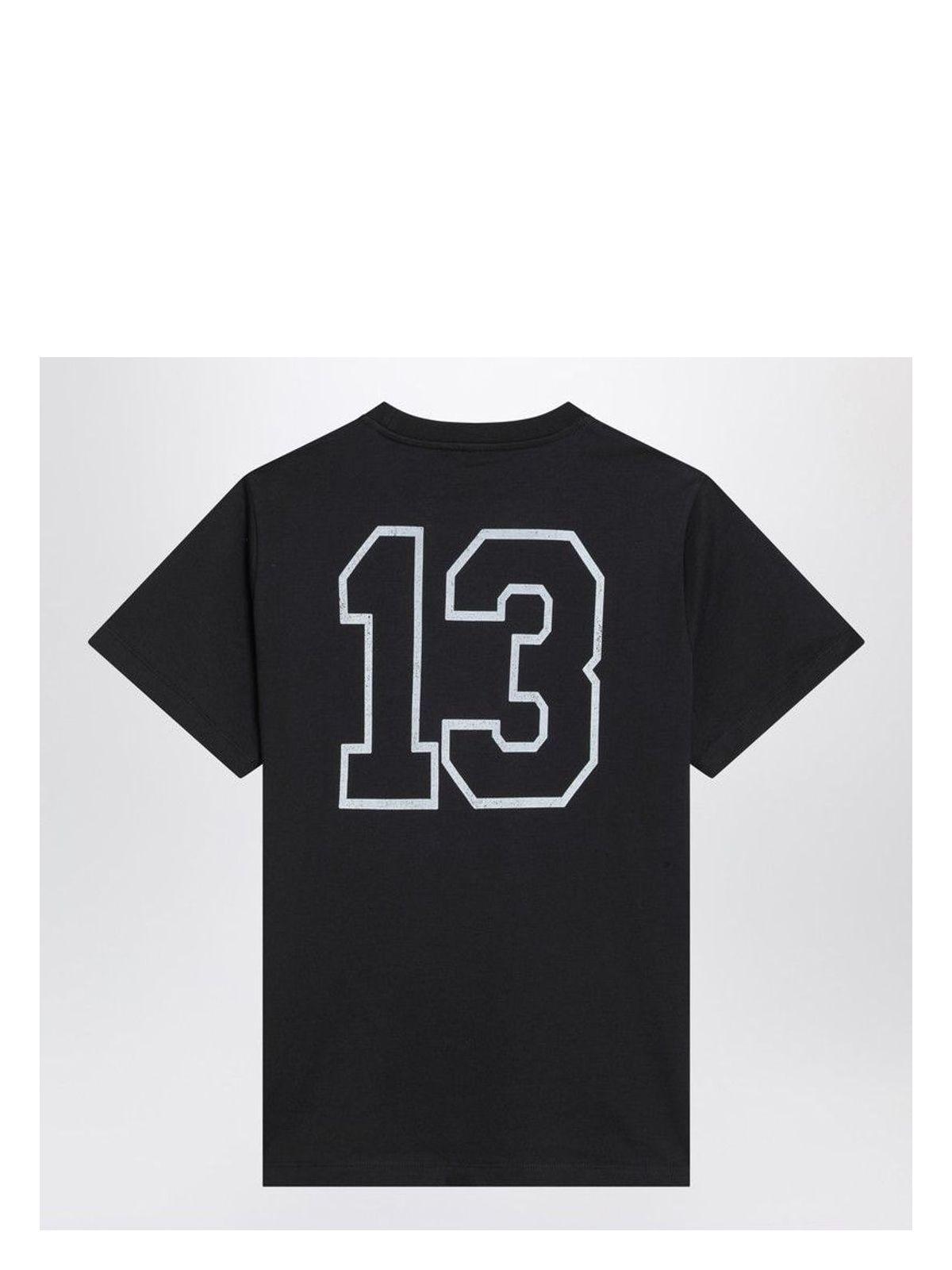 Ganni Women's Black T-Shirt With Logo Print in Purple