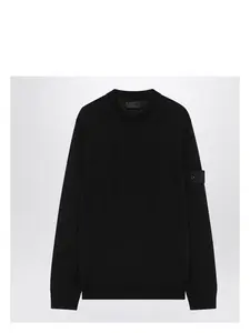Stone Island Men's Sweater in Wool in Black