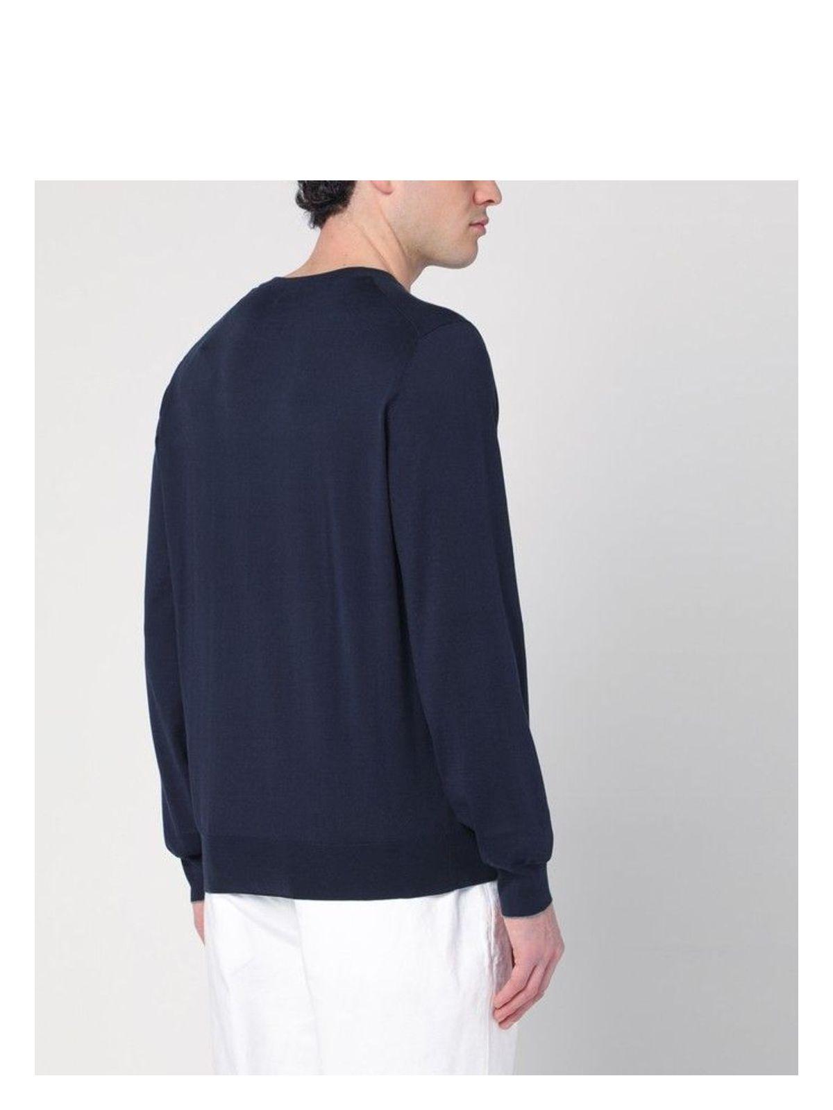 Brunello Cucinelli Men's Cotton Sweater in Blue