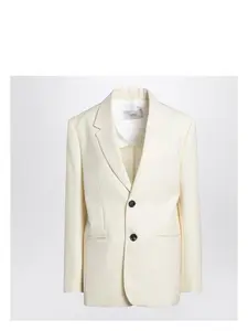 Ami Paris Women's Butter-Coloured Wool Jacket