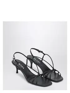 Prada Women's Leather Sandal With Heel in Black