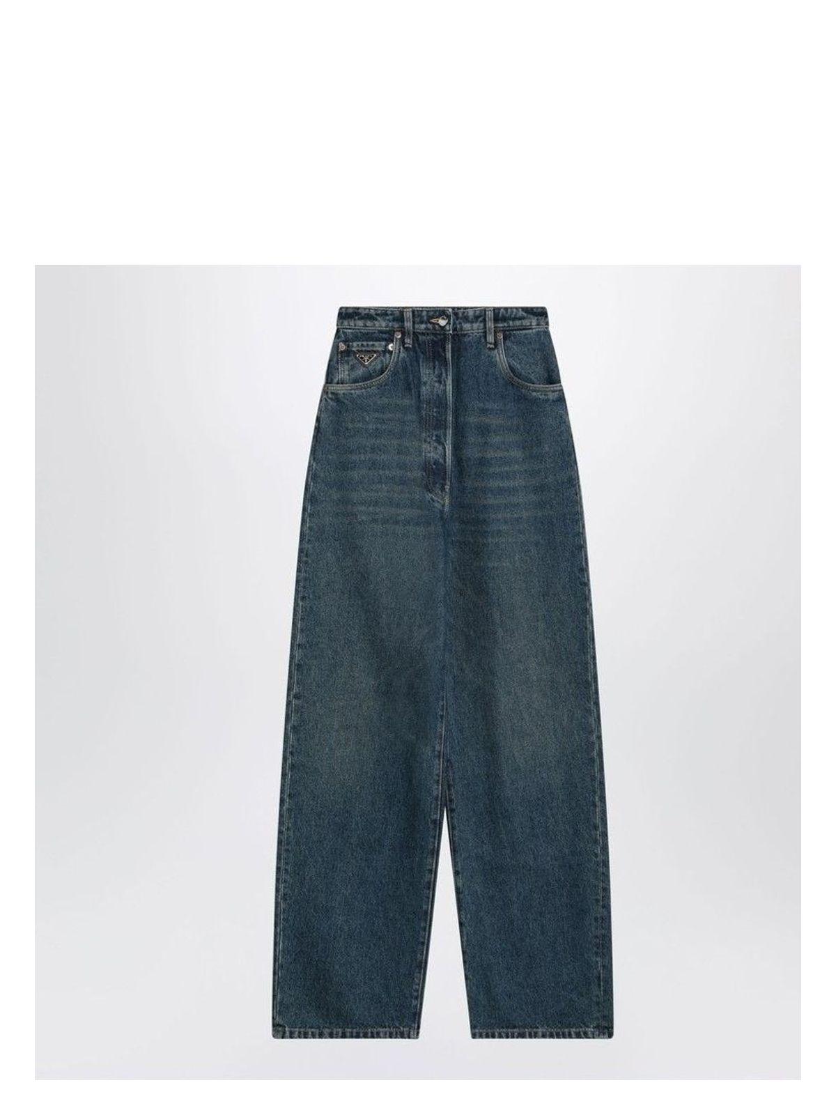 Prada Women's Wide-Leg Jeans in Blue
