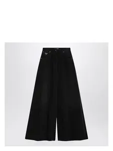 Prada Women's Wide-Leg Jeans in Black
