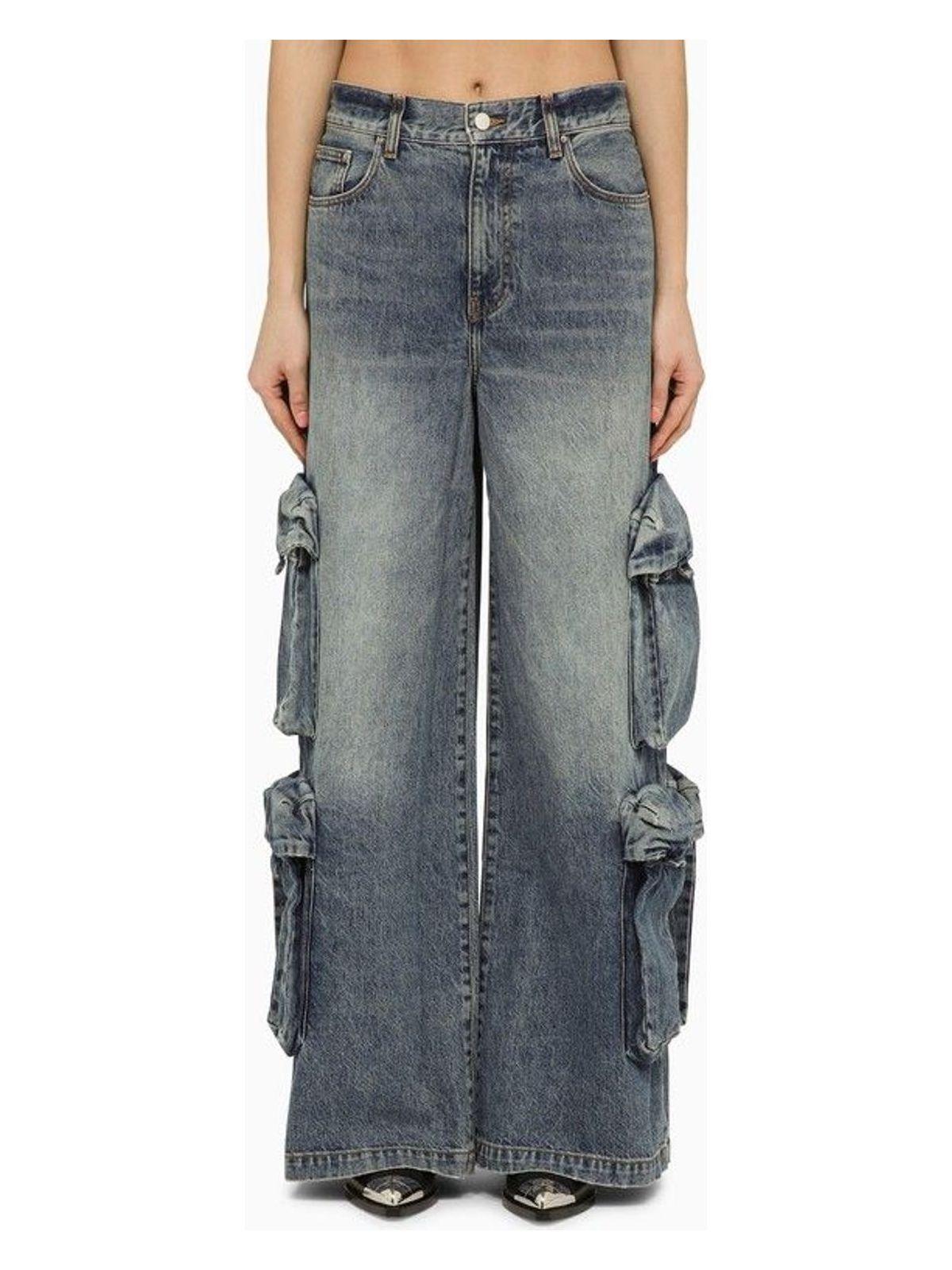 Amiri Women's Jeans Baggy Cargo in Denim Blue