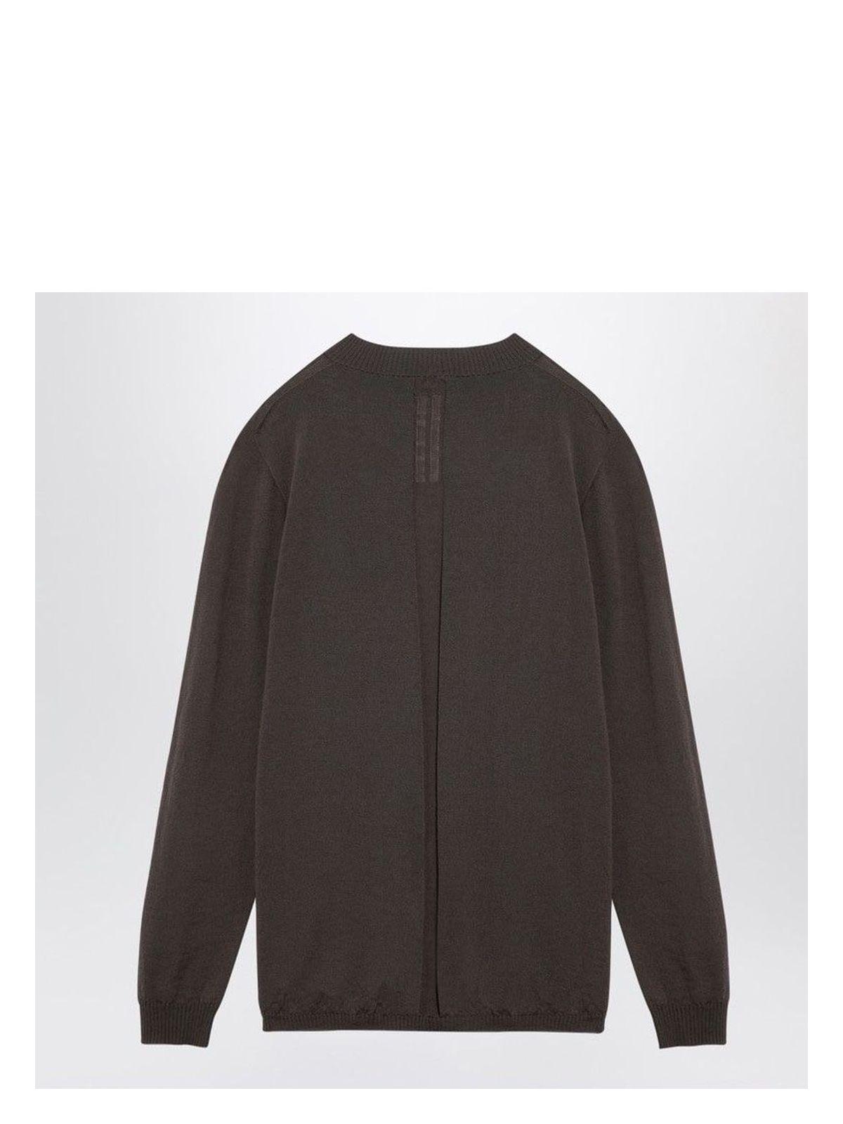 Rick Owens Powder Grey Cotton Crew-Neck Sweater