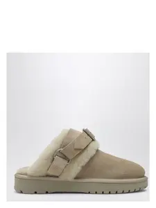 Burberry Women's Chubby Mule in Suede and Beige Shearling