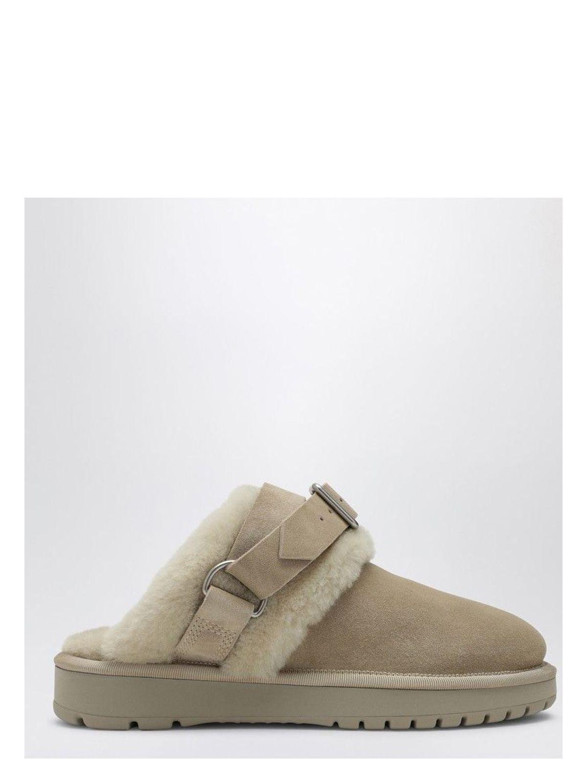 Burberry Women's Chubby Mule in Suede and Beige Shearling