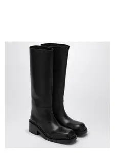 Prada Women's High Leather Boot in Black