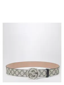 Gucci Men's GG Supreme Fabric Belt With GG Buckle in Blue