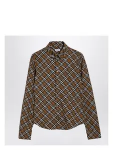 Burberry Women's Oxid-Coloured Check Cotton Shirt
