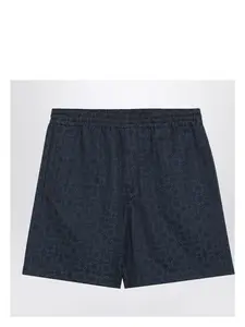 Givenchy Men's Greyblue Shorts with 4G Logo Print