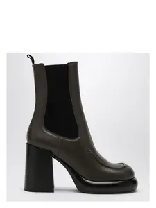 Burberry Women's Chelsea Wedge Boot in Dark Green Leather