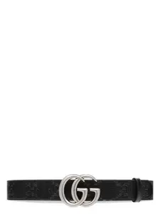 Gucci Men's Black Marmont Belt With GG Leather