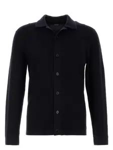 Zegna Women's Midnight Wool Cardigan in Blue